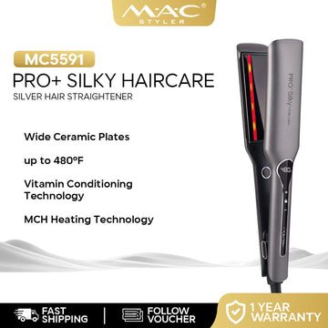 MAC Styler PRO+ Silky Haircare Gray Hair Straightener Hair Iron Flat Iron MC5591
